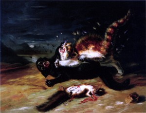 Cats Fighting, by John James Audubon
