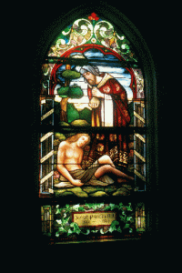 In the Joseph Priestly Memorial Chapel. Stained Glass depiction of the Joseph Priestly's grandson of the same name. 